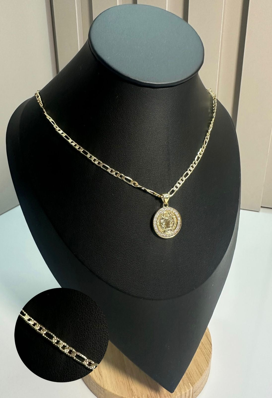 Cadena Diamantada 3x1 + Dije Gratis en Oro Laminado 18k