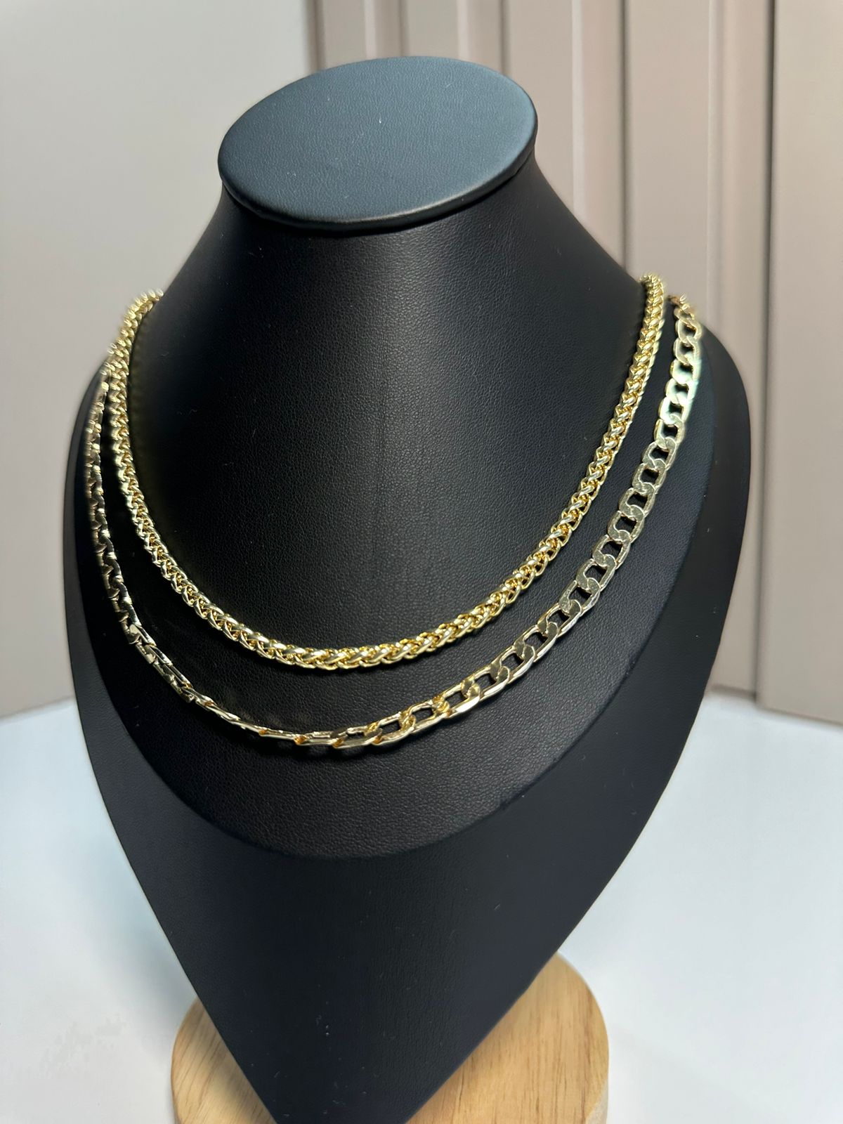 Combo 2 Cadenas LAZO + CUBANA en Oro Laminado 18k