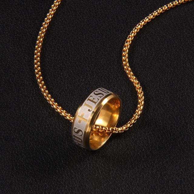 Cadena Veneciana + Dije JESUS en Oro Laminado 18k