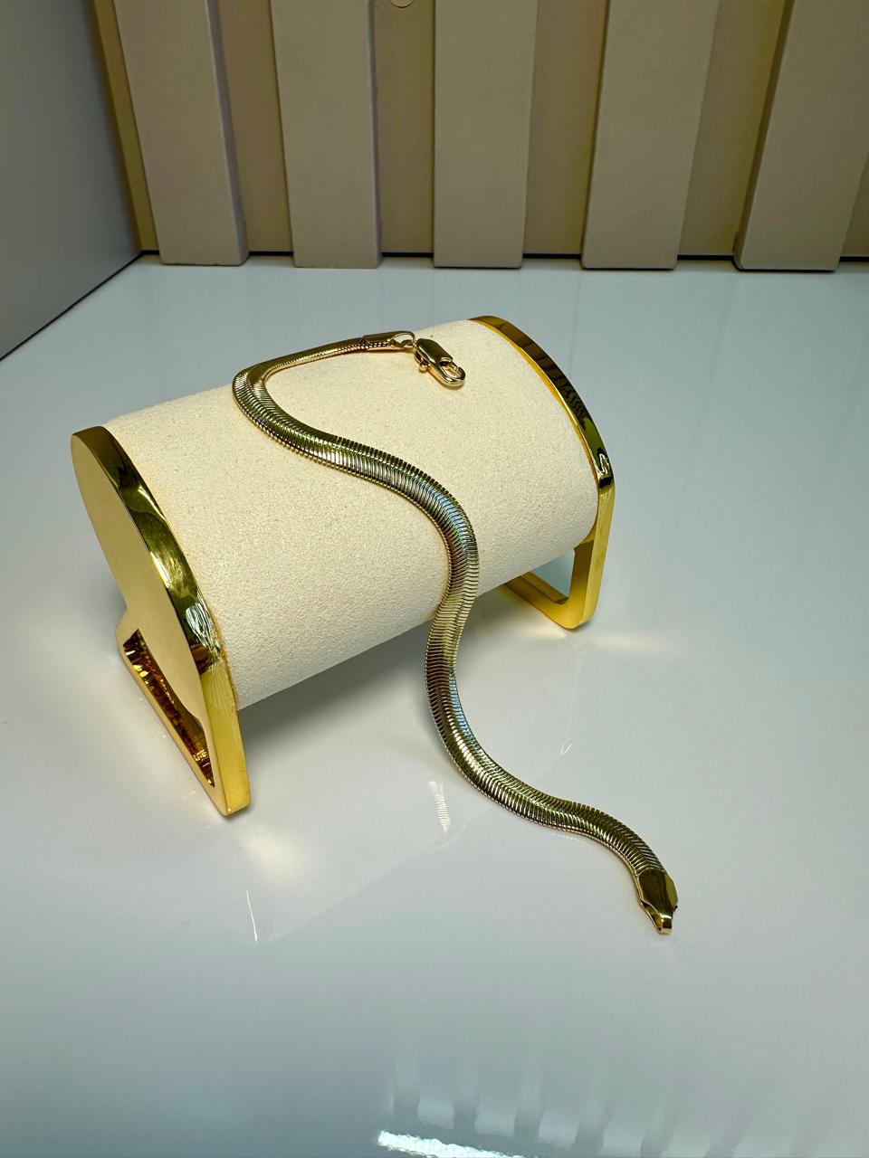 Pulsera Serpiente Gruesa en Oro 18k Laminado