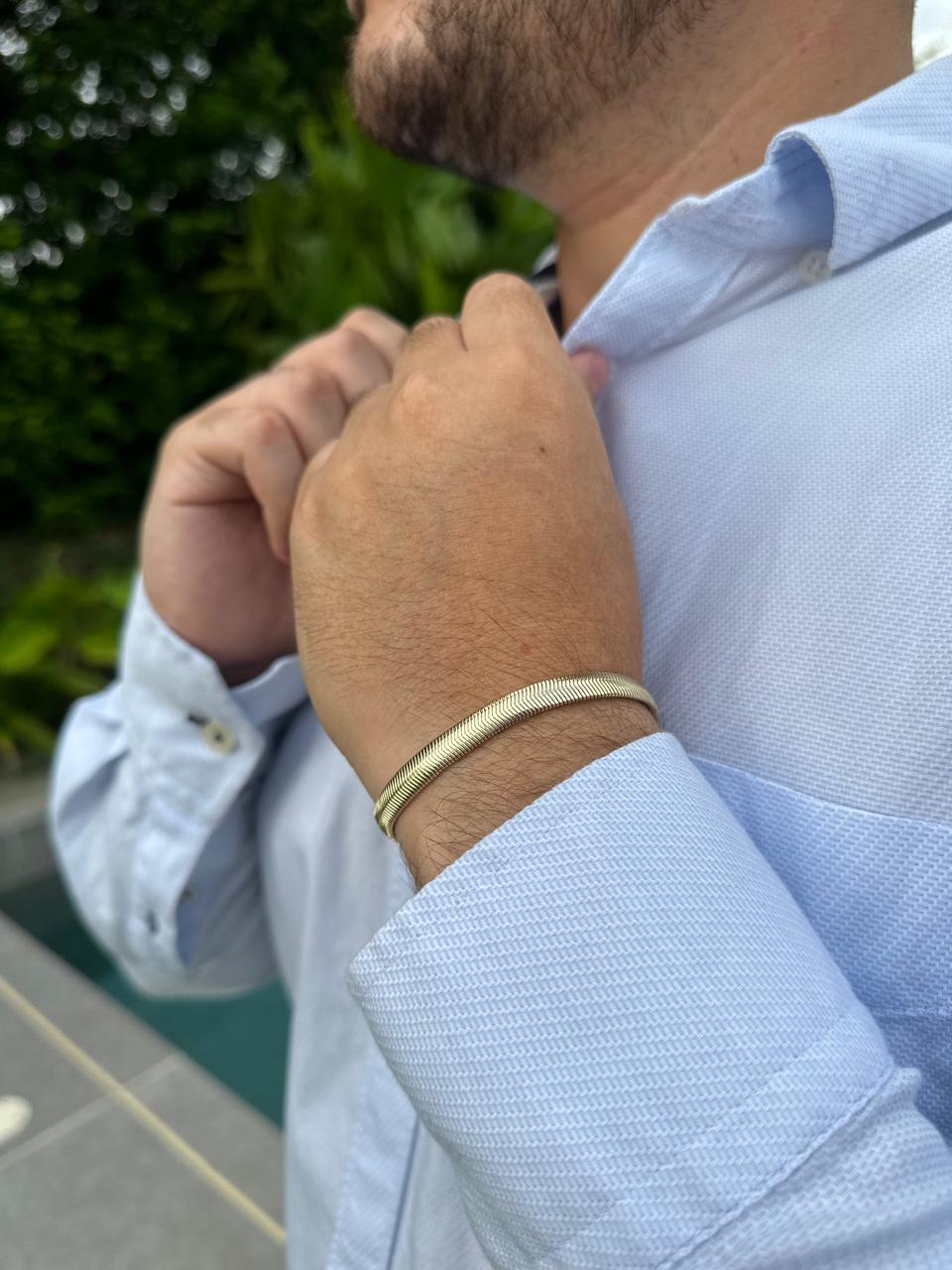 Pulsera Serpiente Gruesa en Oro 18k Laminado