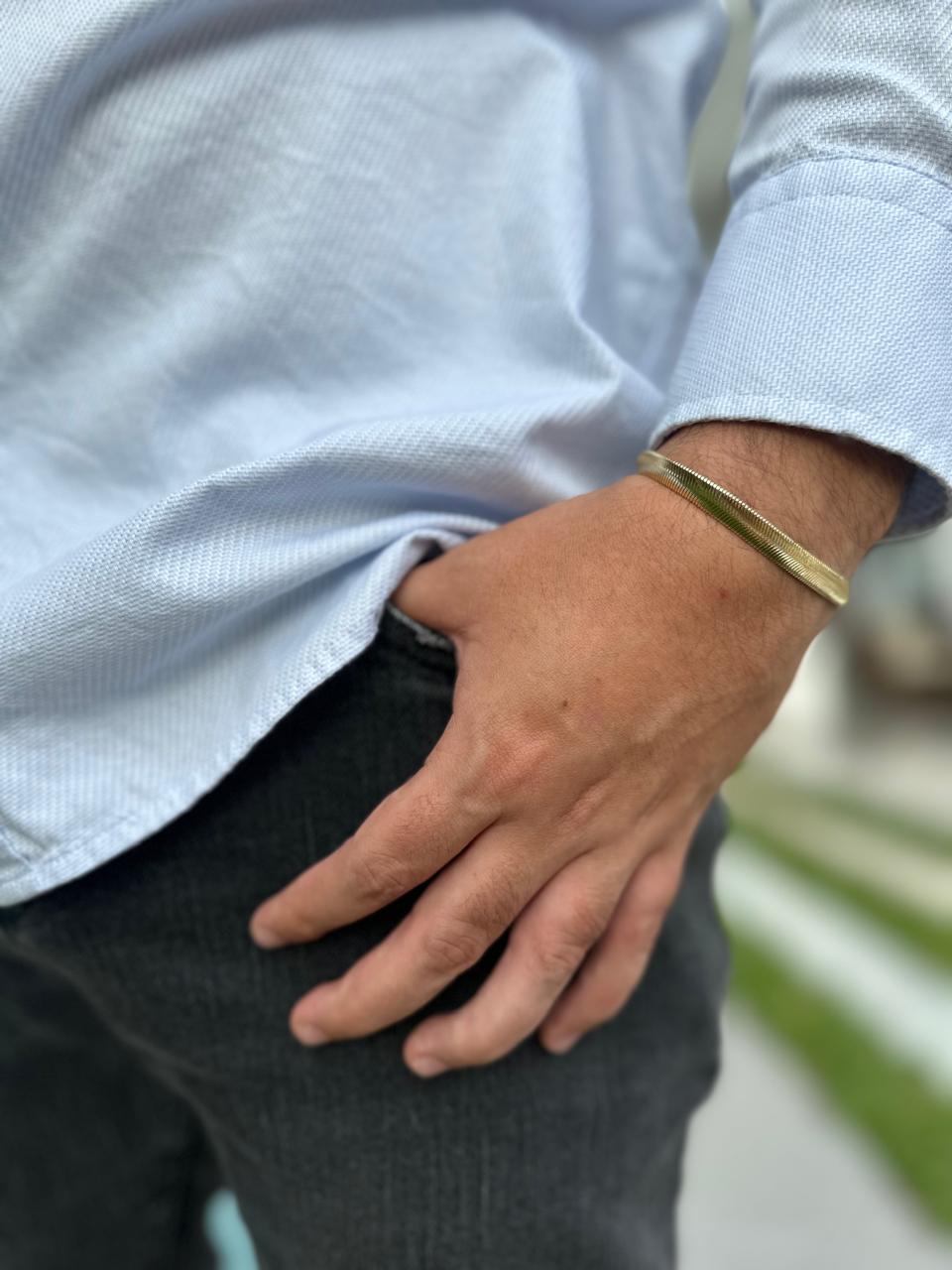 Pulsera Serpiente Gruesa en Oro 18k Laminado