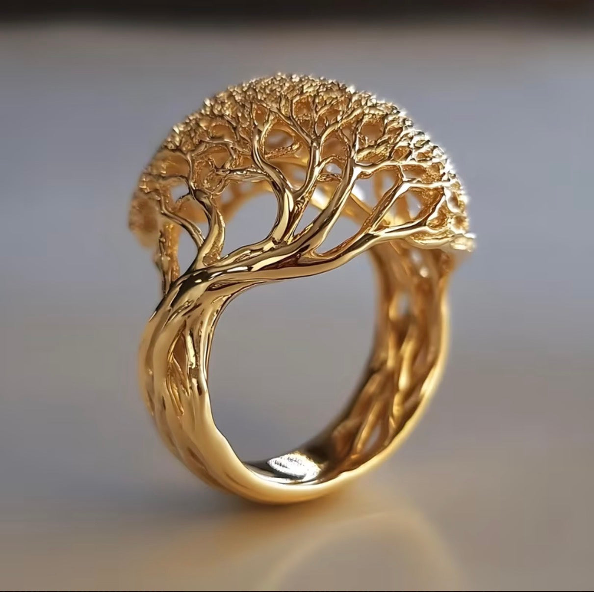Anillo Arbol de Vida en Oro 18K Laminado