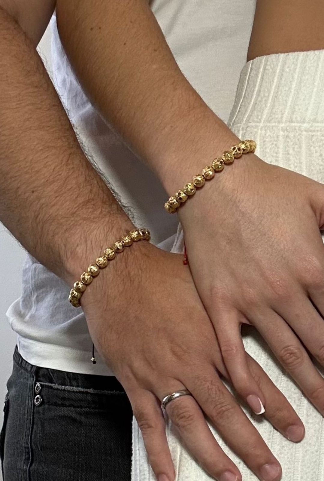 Combo Pareja (2 Manillas en Oro 18k Laminado) Imperial Gold 8mm y 6mm