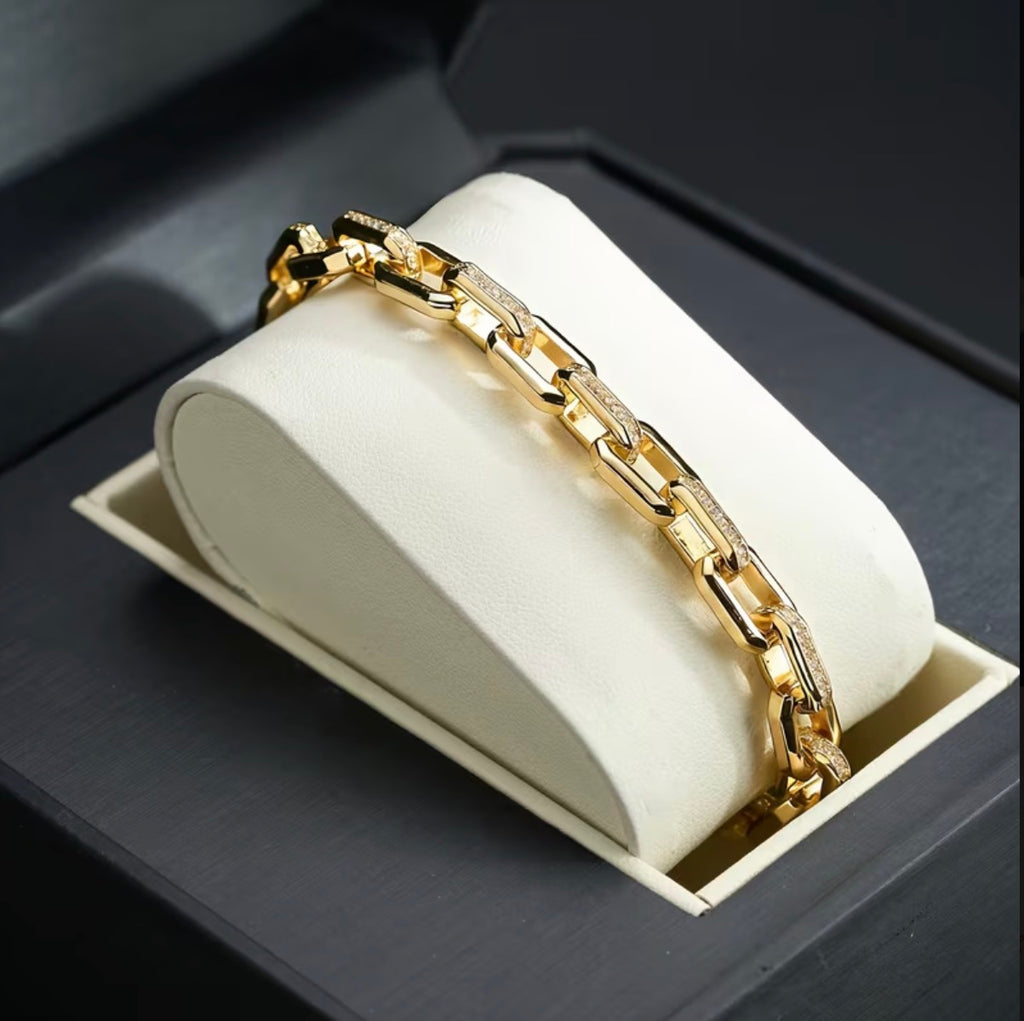 Pulsera PaperClip en Oro 18k Laminado