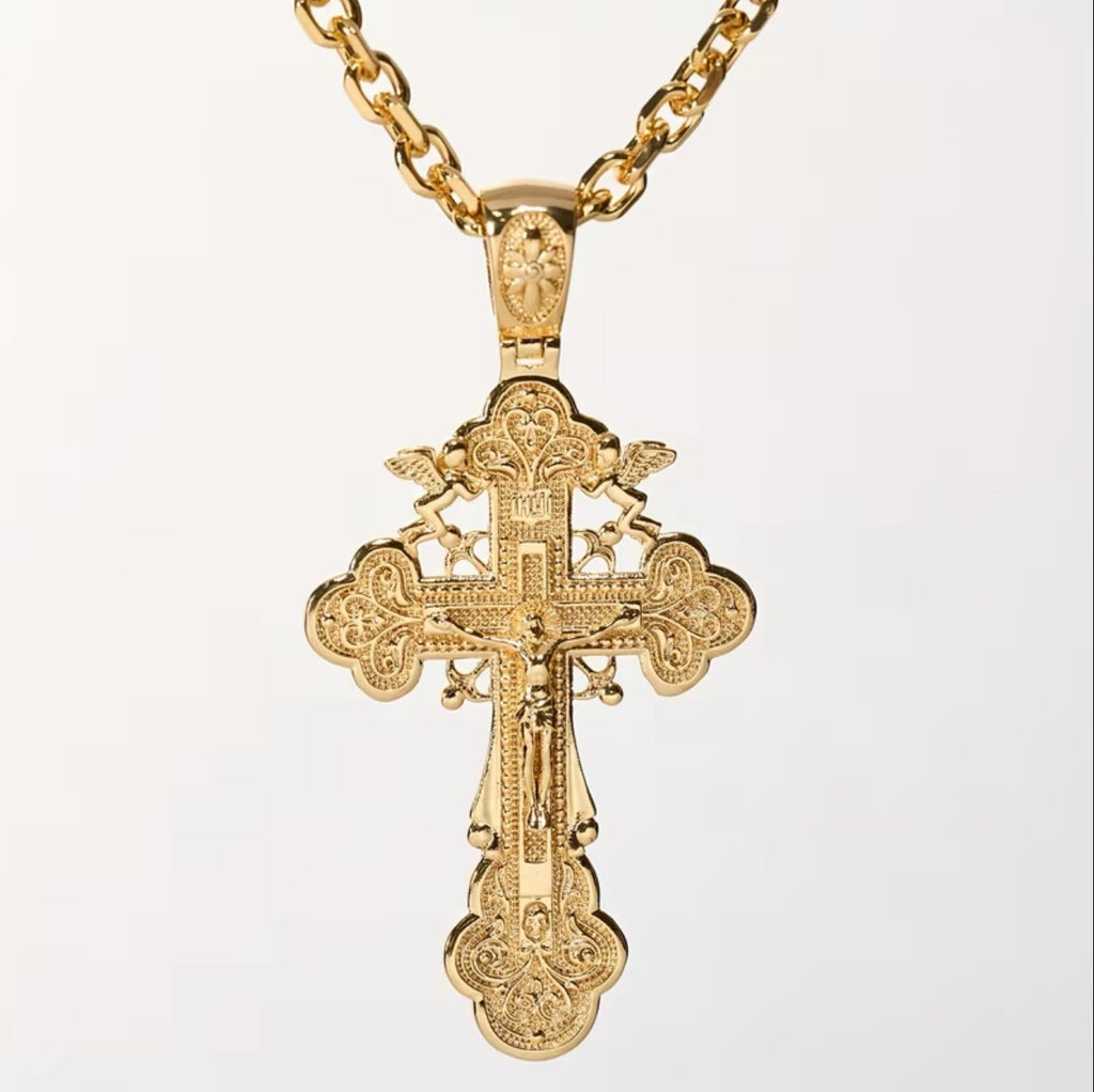 Cadena con Dije Crucifijo en Oro Laminado 18k