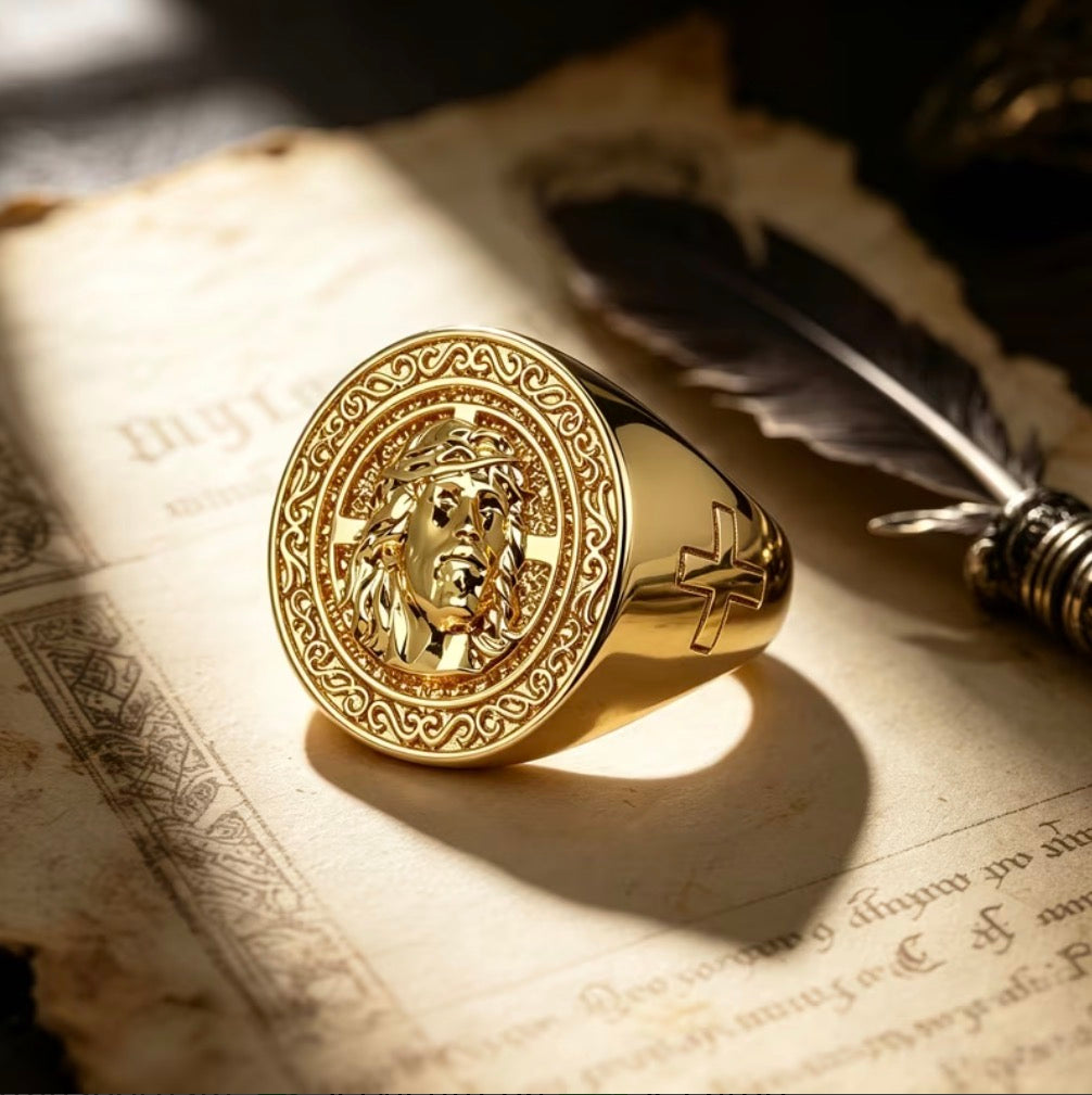 Anillo Cristo en Oro 18K Laminado