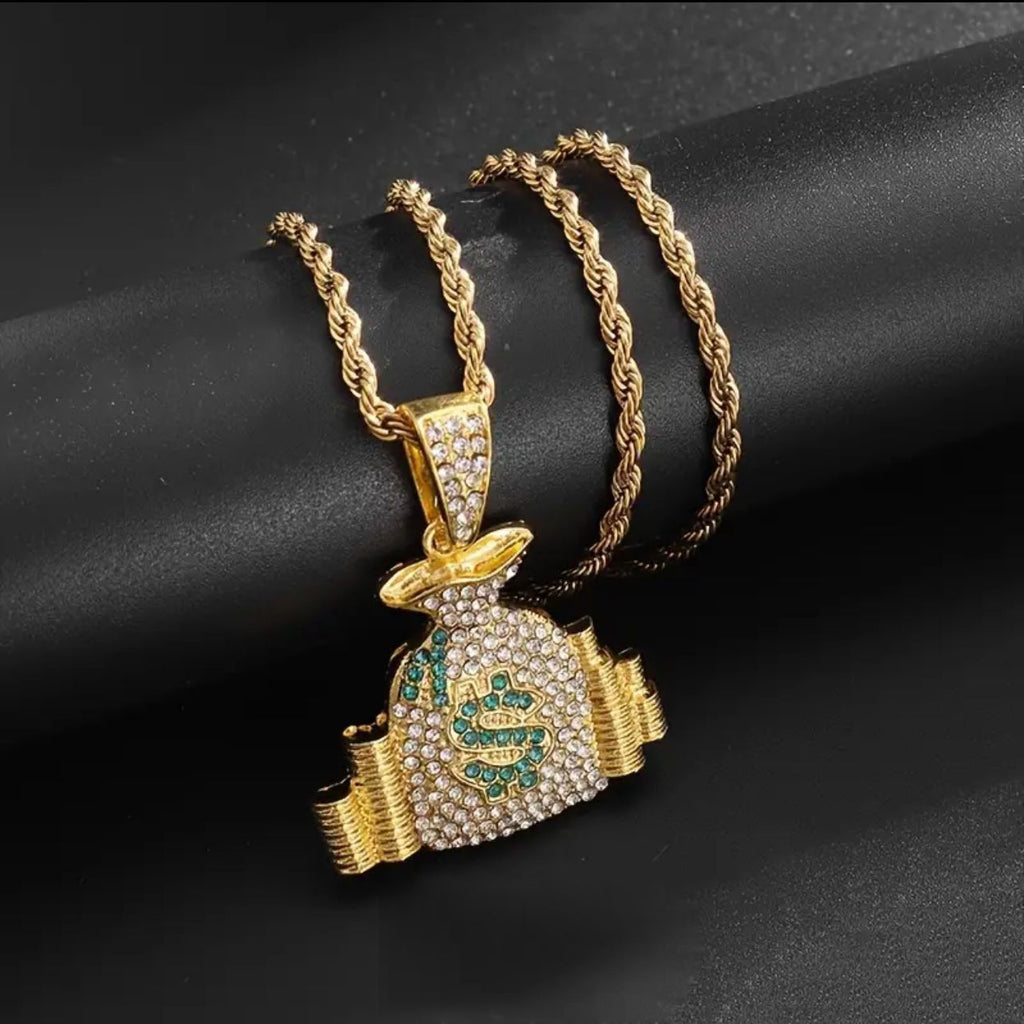 Cadena Lazo + Dije Money en Oro Laminado 18k