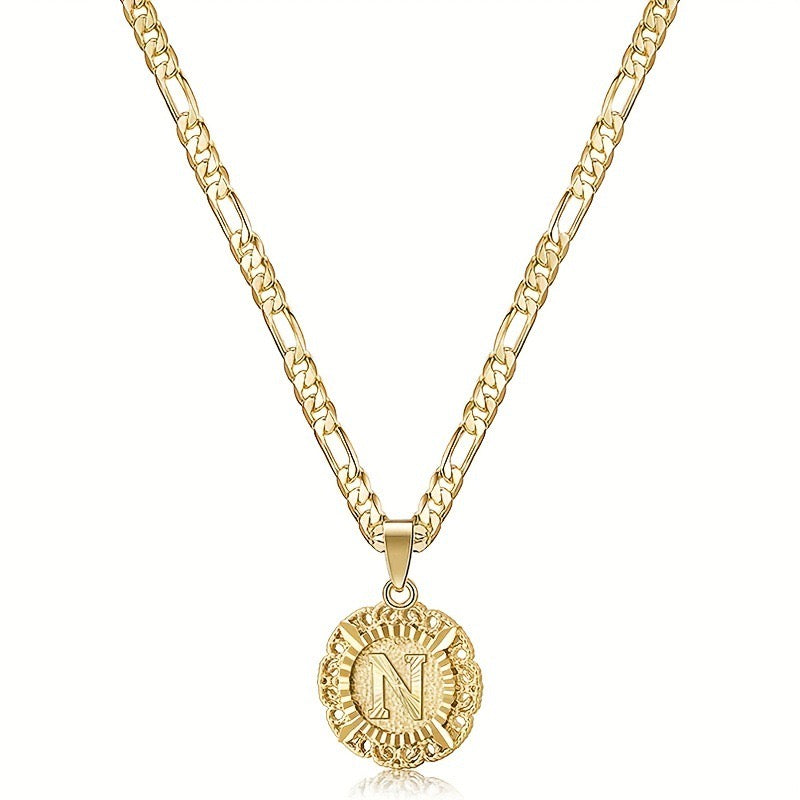 Cadena CARTER + Dije LETRA para DAMA en ORO 18K