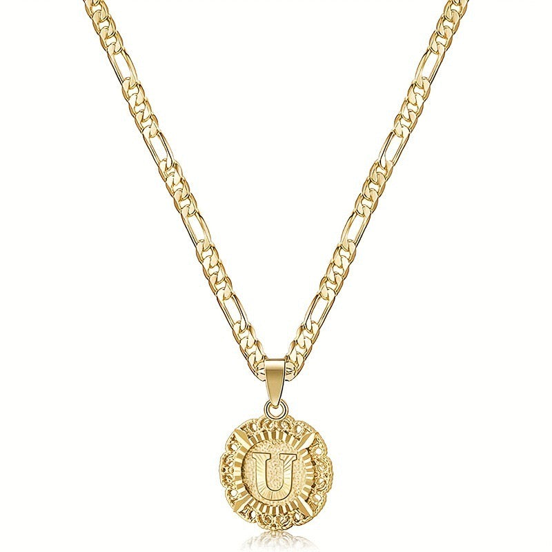Cadena CARTER + Dije LETRA para DAMA en ORO 18K