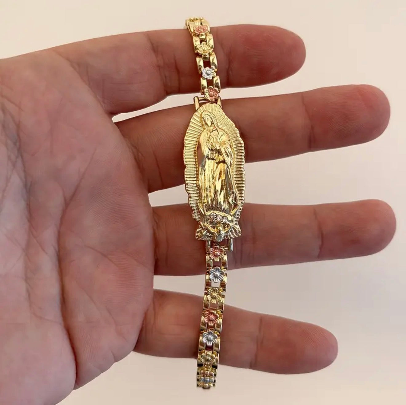 Pulsera Tres Oros Virgen en Oro 18k Laminado
