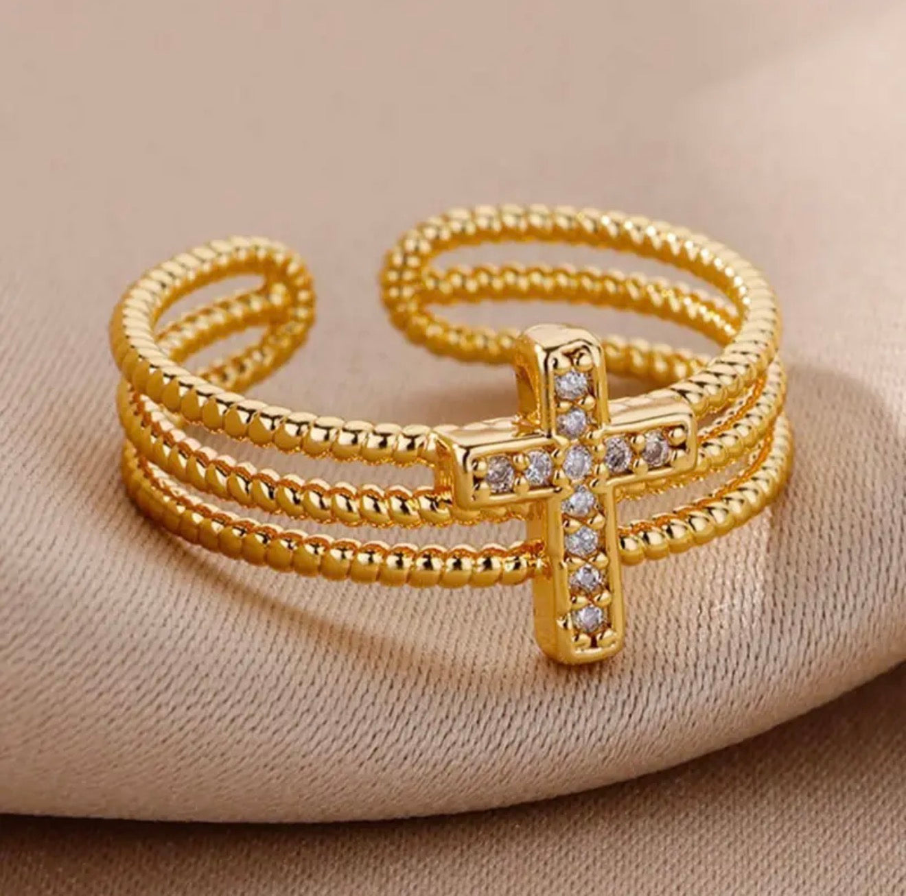 Anillo Ajustable Caballero Ref 157 en oro 18k laminado