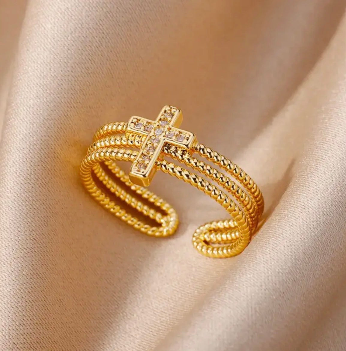 Anillo Ajustable Caballero Ref 157 en oro 18k laminado