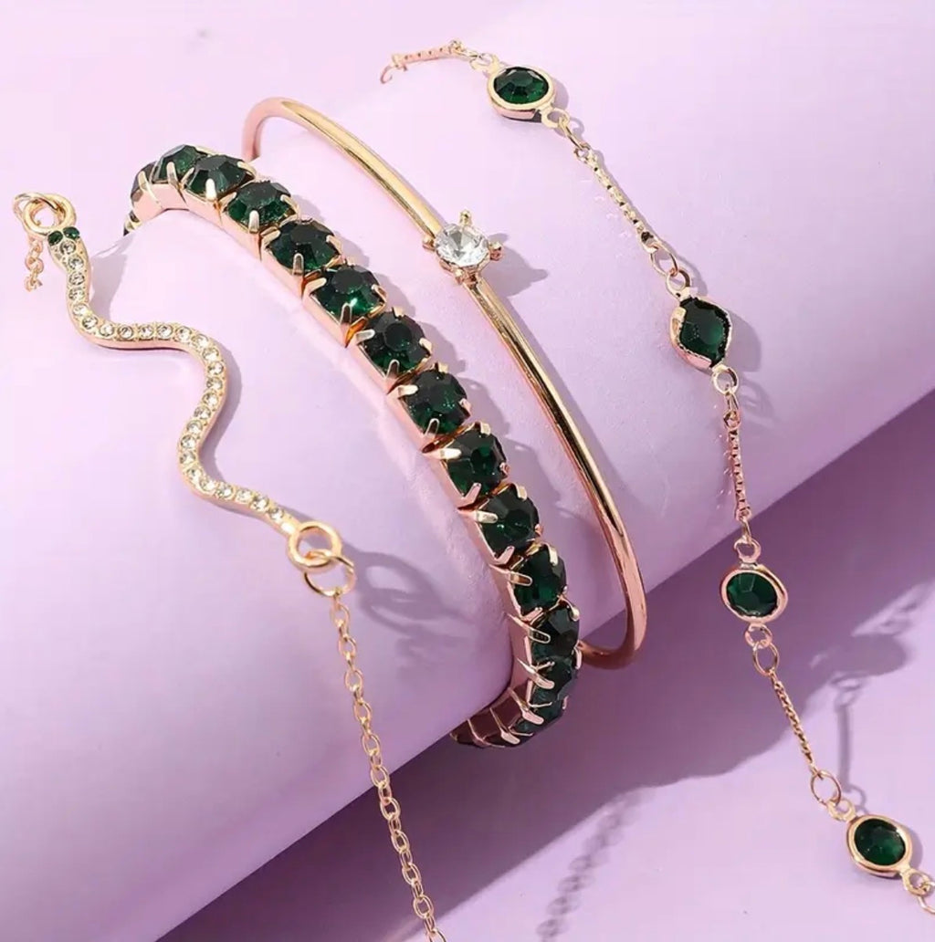 Juego 4 Pulseras para DAMA en ORO 18K Laminado