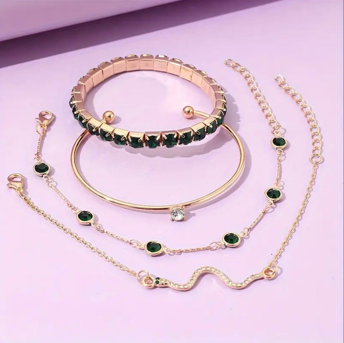 Juego 4 Pulseras para DAMA en ORO 18K Laminado