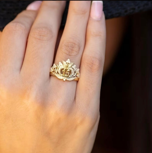 Anillo 15 Años en Oro 18K Laminado
