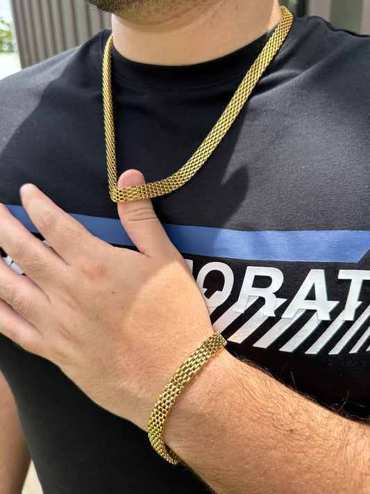 Combo Cadena + Pulsera Chinesca en Oro Laminado 18k