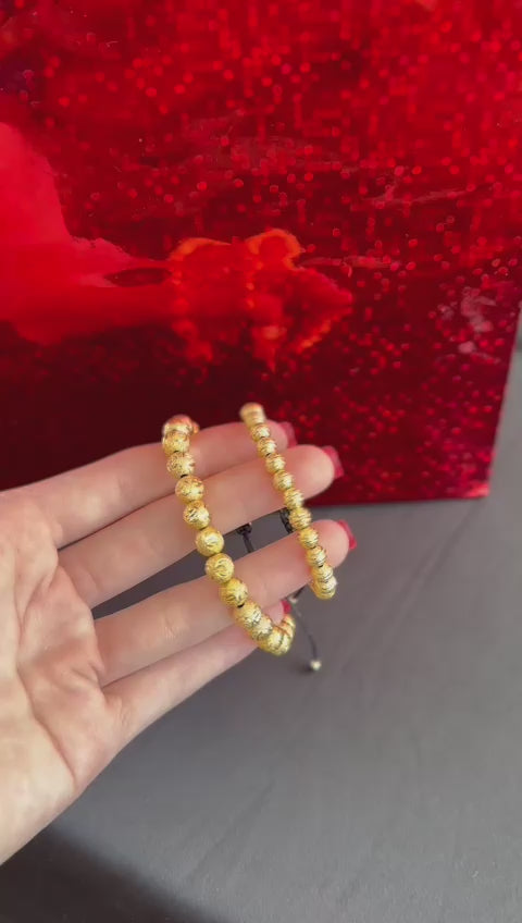 Combo Pareja (2 Manillas en Oro 18k Laminado) Imperial Gold 8mm y 6mm